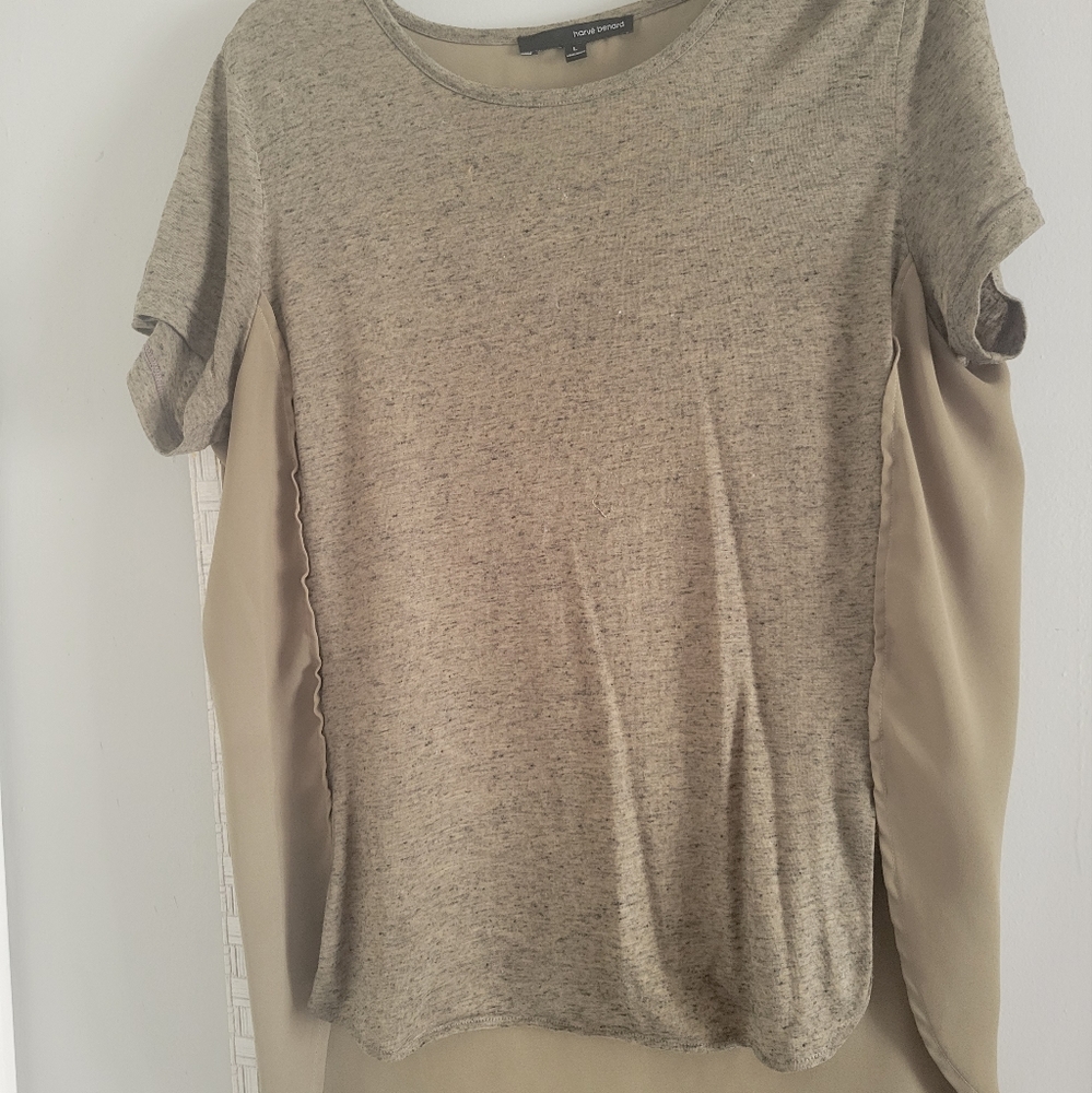 Short sleeve olive green woman large shirt